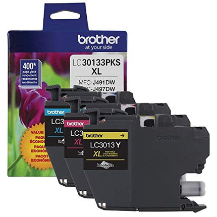 Brother Genuine LC3013BK, LC30133PKS High Yield Black/Cyan/Magenta/Yellow Ink Cartridge Set, LC3013