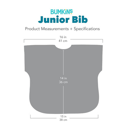 Bumkins Junior Bib, Adjustable Hook & Loop Closure, Catch-All Pocket, Baby-Led Weaning, Waterproof, Machine Washable, Stain & Odour Resistant, BPA Free, 1-3 Years, Unicorn Design