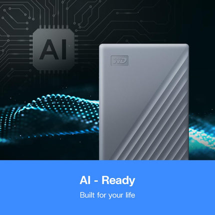 WD 4TB My Passport Works with USB-C, portable external hard drive, USB 3.2 Gen 1, software for device management, backup, password protection, Works with PC, Mac, Chromebook, Gaming Consoles, Grey