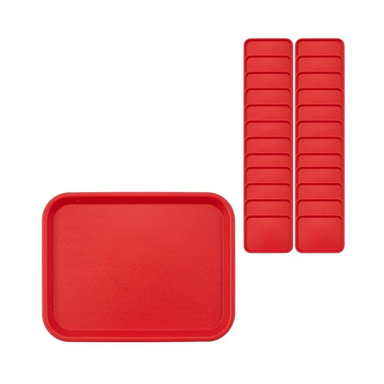 Bandejas de comida rápida Utopia, CACT101405-00-B01024, bandeja roja para cafetería de 36 x 26 cm (caja de 24)