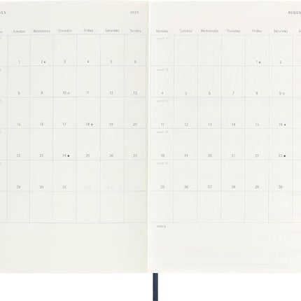 MOLESKINE- 2025-12 Month Weekly Notebook Soft Cover Diary - Large - Sapphire Blue