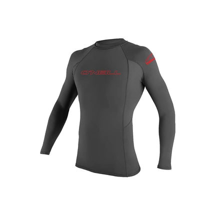 O'Neill Youth Basic Skins UPF 50+ Long Sleeve Rash Guard, Graphite, 16