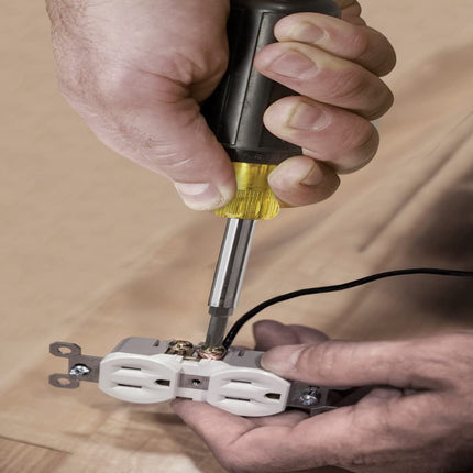 Klein Tools 32477 Multi-Bit Screwdriver/Nut Driver 10-in-1 Multi Tool, Industrial Strength Bits, Phillips, Slotted, Square and Torx Bits