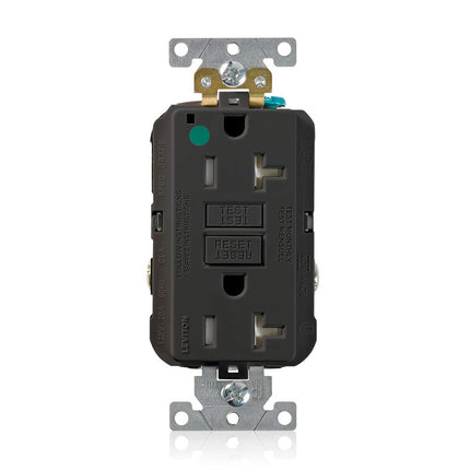 Leviton GFTR2-HGE 20A-125V Extra-Heavy Duty Hospital Grade Tamper-Resistant Duplex Self-Test GFCI Receptacle, Black, 20-Amp