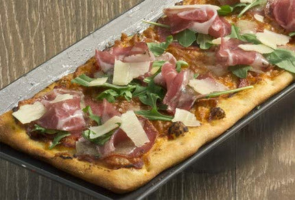LloydPans Kitchenware Hard Anodized 5 Inch by 15 Inch Flatbread Pizza Pan Made in The USA, Black