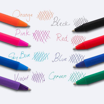 Pentel Wow! Retractable Ballpoint Pen, (1.4mm) Bold Line, Assorted Ink Colors, 8 Pack