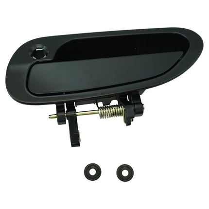 TRQ Front Left Exterior Door Handle Black Drivers Side Compatible with 1998-2002 Honda Accord HO1310106