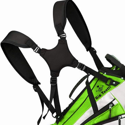 BIG TEETH Golf Bag Strap Replacement Shoulder Adjustable Strap Padded Backpack Golf Bag Accessories for Backpack Style Golf Bag (All Black)