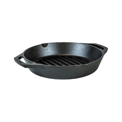 Lodge 10.25" Cast Iron Dual Handle Grill Pan, Black