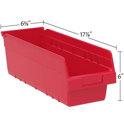 Akro-Mils 30098 18-Inch L by 6-Inch W by 6-Inch H Clear ShelfMax Plastic Nesting Shelf Bin Box, 10-Pack