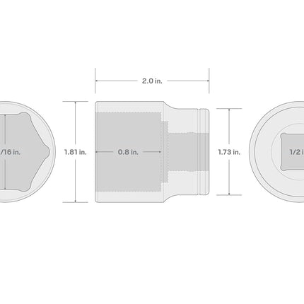 TEKTON 1/2 Inch Drive x 1-5/16 Inch 6-Point Socket | SHD22033