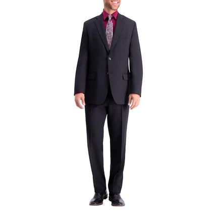 Haggar Traje para hombre de ajuste a medida con rendimiento para viajes - Pantalones y chaquetas, negro, talla 42 corta