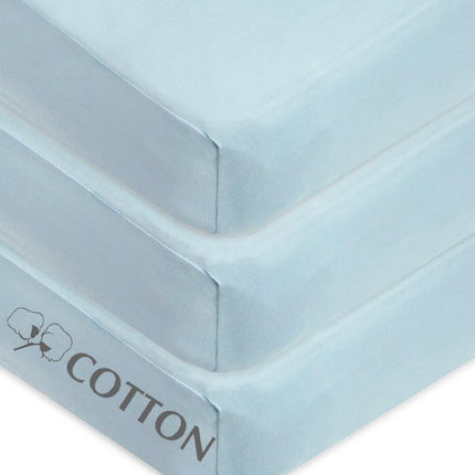 American Baby Company 3 Pack 100% Cotton Jersey Knit Fitted Crib Sheet for Standard Crib and Toddler Mattresses, Blue, for Boys and Girls