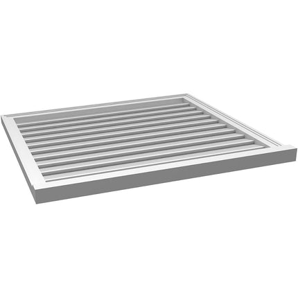 38"W x 34"H Rectangle Surface Mount PVC Gable Vent: Functional, w/ 2"W x 2"P Brickmould Sill Frame