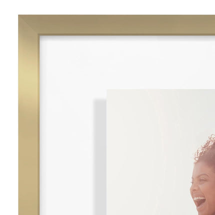 Americanflat Aluminum 11x14 Floating Picture Frame Set of 2 in Gold - Use as 11x14 Picture Frame or 8x10 Floating Frame - Photo Frame with Slim Metal Molding and Plexiglass with Hanging Hardware