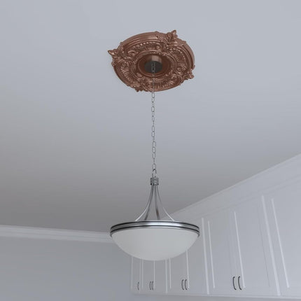 Ekena Millwork CMP16ATBDB Attica Thermoformed PVC Ceiling Medallion (Fits Canopies up to 5 5/8"), 16"OD x 3 1/2"ID x 1"P, Bright Coat Dark Bronze