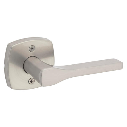 Kwikset Tripoli Lever Dummy Door Handle, Single Sided Lever for Closets, French Double Doors, and Pantry, Satin Nickel Non-Turning Reversible Interior Push/Pull Lever, with Microban Protection
