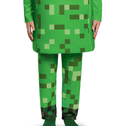 Disfraz oficial de Creeper de lujo para niños de Minecraft, disfraz de Minecraft con máscara, disfraz de Halloween, cumpleaños, día mundial del libro para niños, talla mediana