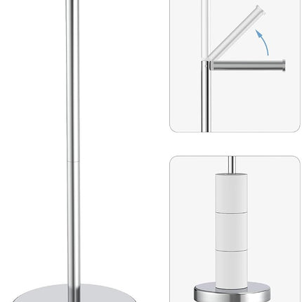 Toilet Paper Holder Stand, Freestanding Tissue Rol