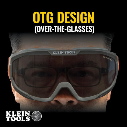 KLEIN TOOLS 60482 Gray Tint OTG Safety Goggles Replacement Lens, Optical Class-1 PPE Eye Protection, Anti-Fog, Scratch-Resistant, UV Protection