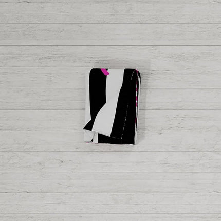 Franco Barbie Movie Black & White Striped Soft Cotton Bath/Pool/Beach Towel, 60 in x 30 in, (100% Officially Licensed Barbie Product) Collectibles