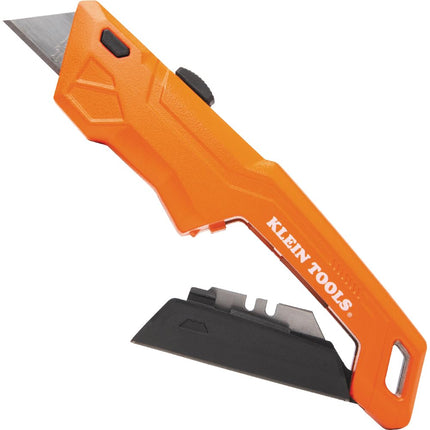 Klein Tools 44312 2-Piece Folding Utility Knife and Slide-Out Knife Set, FLICKBLADE, Retractable with On-Tool Blade Storage, Includes 5 Blades