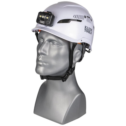 Safety Helmet, Type-2, Vented Class C, w/Recharge Headlamp