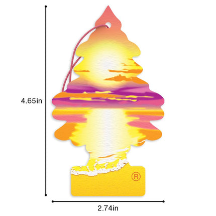 Little Trees Air Fresheners Car Air Freshener. Hanging Tree Provides Long Lasting Scent for Auto or Home. Sunset Beach, 24 Air Fresheners
