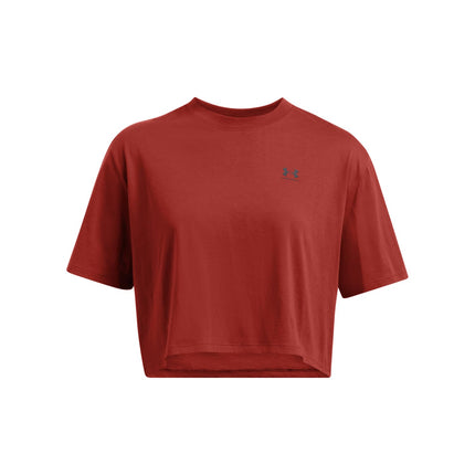 T-shirt court à manches courtes et logo Boxy Under Armour pour femme, (840) Earthen Orange / / Black, XS