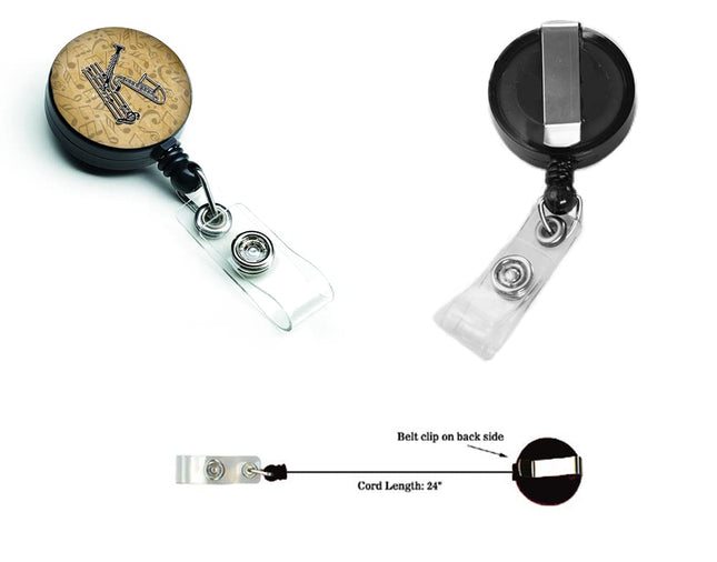 Caroline's Treasures Letter K Musical Instrument Alphabet Retractable Badge Reel, Multicolor (CJ2004-KBR)