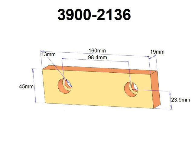 HHIP 3900-2136 Replacement Bolt-On Spare Jaw, for 6" Milling Vises (Pack of 1)