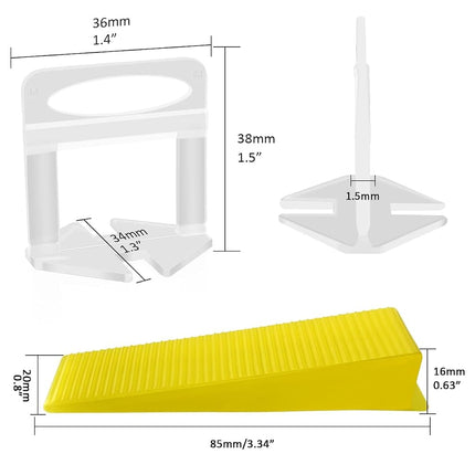 Tile Leveling System with Plier, 1200 Tile Spacers 1/16" and 300 Wedges