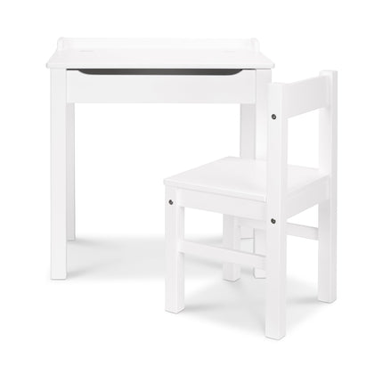 Bureau et chaise en bois à dessus relevable Melissa & Doug - Blanc