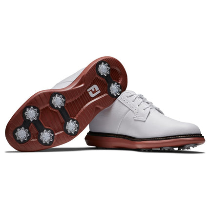 FootJoy FJ Traditions Blucher, White/White/Brick, 7.5 UK Medium