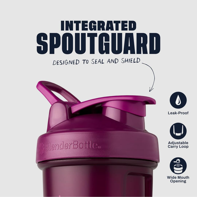 Bouteille Shaker BlenderBottle Classic V2 Parfaite pour les Shakes Protéinés et les Pré-entraînements, 590 ml, Prune