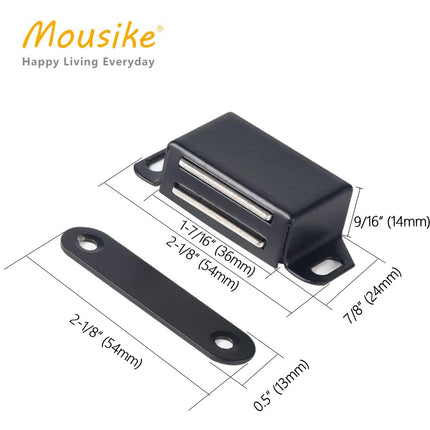 Moosike Cabinet Magnets 30lb Black Door Magnets with Strong Magnetic for Kitchen Cupboard Wardrobe Closet Cabinet Door Drawer Latch (Black 8Pack)