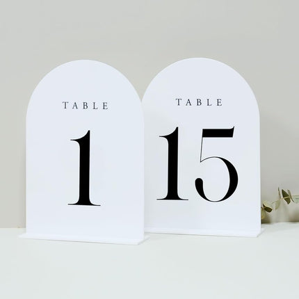 JINMURY White Arch Acrylic Table Numbers 1-15 with