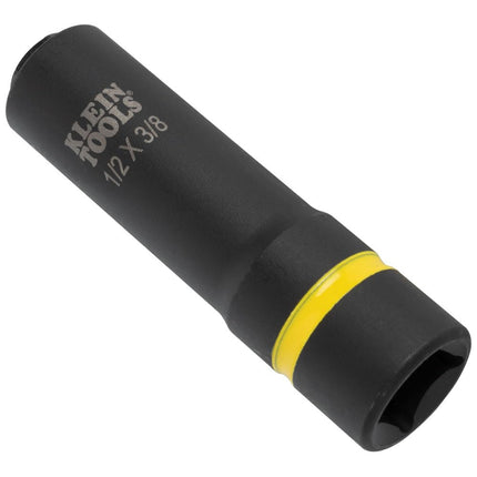 Klein Tools 66061 2-in-1 Deep Impact Socket, 6-Point 1/2-Inch and 3/8-Inch Hex Socket, use with Impact Wrenches BAT20-CW, BAT20-CW