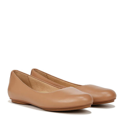 Naturalizer Womens Maxwell Round Toe Comfortable Classic Slip On Ballet Flats, Frappe Leather, 6.5 Wide