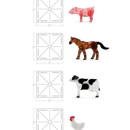 Magna-Tiles Farm Animals 25-Piece Magnetic Construction Set, The ORIGINAL Magnetic Building Brand