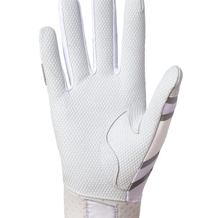 Mizuno F-257 Women's Softball Batting Glove, White-Silver, Small
