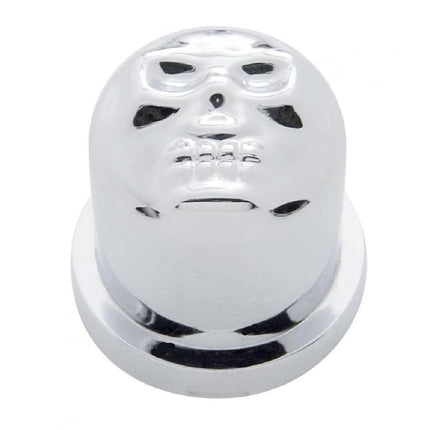 United Pacific 10581 Chrome Plastic 1-1/8 Inch X 1-7/8 Inch Skull Nut Cover