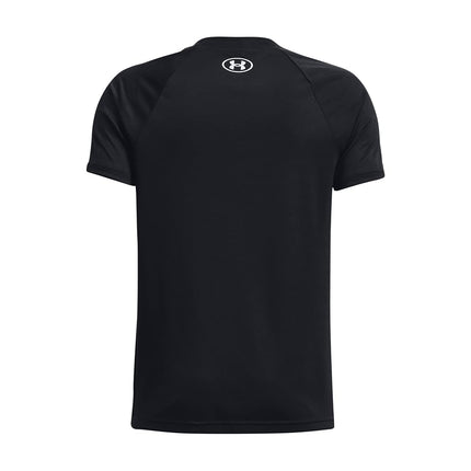 Under Armour Boys' Tech Hybrid Printed Fill Short-Sleeve T-Shirt, (009) Black / / White, XS