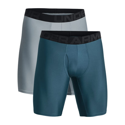 Under Armour Men's Multi-Pack Performance Tech Boxerjock Brief, 9" Inseam, All-Day Comfort & Soft, (414) Static Blue / / Harbor Blue, XS