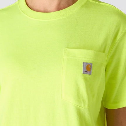 Carhartt Women’s Loose Fit Heavyweight Short-Sleeve Pocket T-Shirt, Brite Lime, S