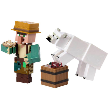 Mattel Minecraft Figuras de Acción y Accesorios Paquetes de 2, Escala de 3.25 Pulgadas con Diseño Pixelado, Set de Juguetes Coleccionables (Los Personajes Pueden Variar)