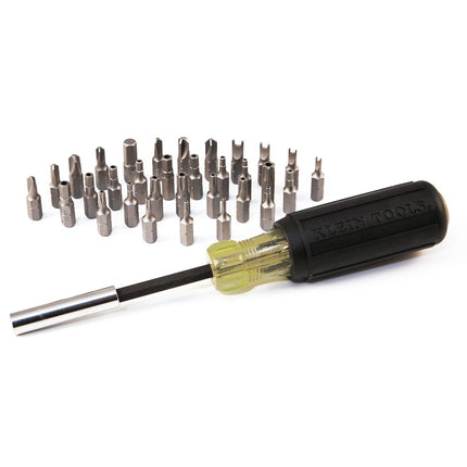 Multibit Screwdriver 32-in-1 Multi Tool, Sturdy Bit and Screw Holding Magnet, Tamperproof Torx, Hex and Torq Set, Klein Tools 32510, Grey