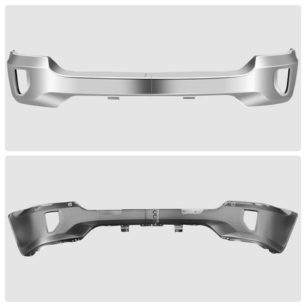 DNA MOTORING BUMP-F-CS16-FB-03-CH Parachoques delantero con orificios para luces antiniebla compatible con Chevy Silverado 1500 2016-2018/Silverado 1500 LD 2019, cromado