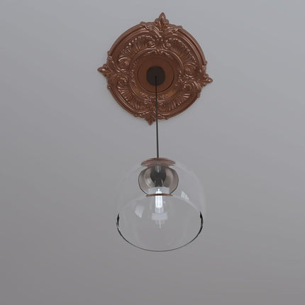 19"OD x 3 1/2"ID x 1"P Attica Thermoformed PVC Ceiling Medallion (Fits Canopies up to 6 3/4"), Bright Coat Dark Bronze