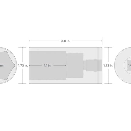 TEKTON 1/2 Inch Drive x 33 mm Deep 6-Point Socket | SHD23133